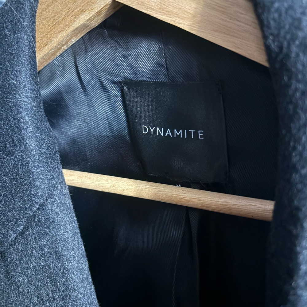 Dynamite Elegant Classic Anthracite Grey Pea Coat - Picture 2 of 8